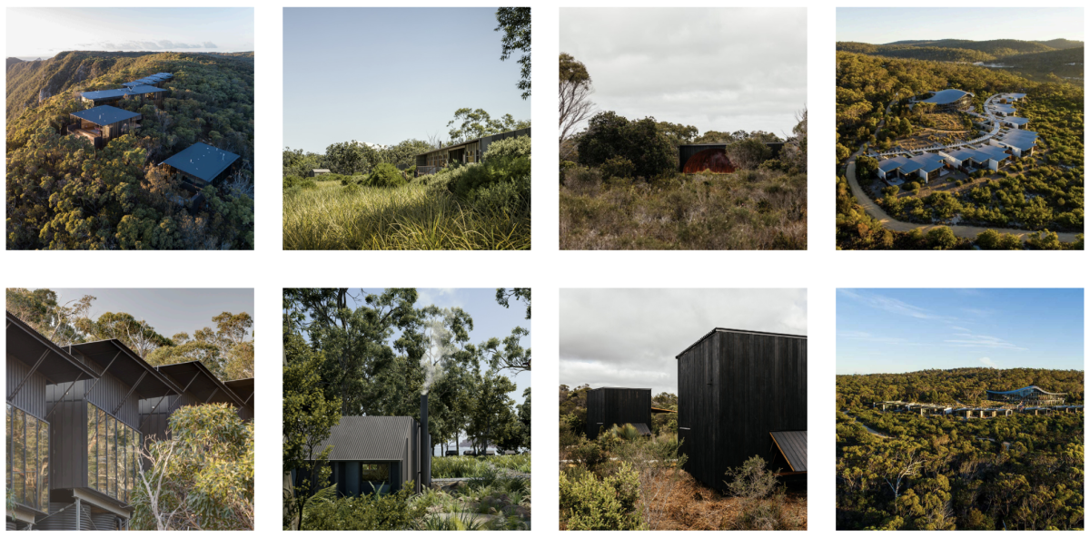 Montage of eco friendly tourism cabins